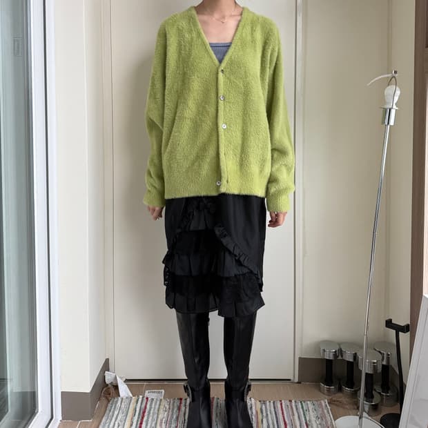 스투시 쉐기가디건 라임