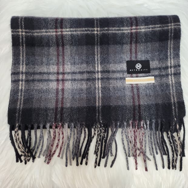 메트로시티 울 캐시미어 체크 머플러 목도리 남여공용 새상품급