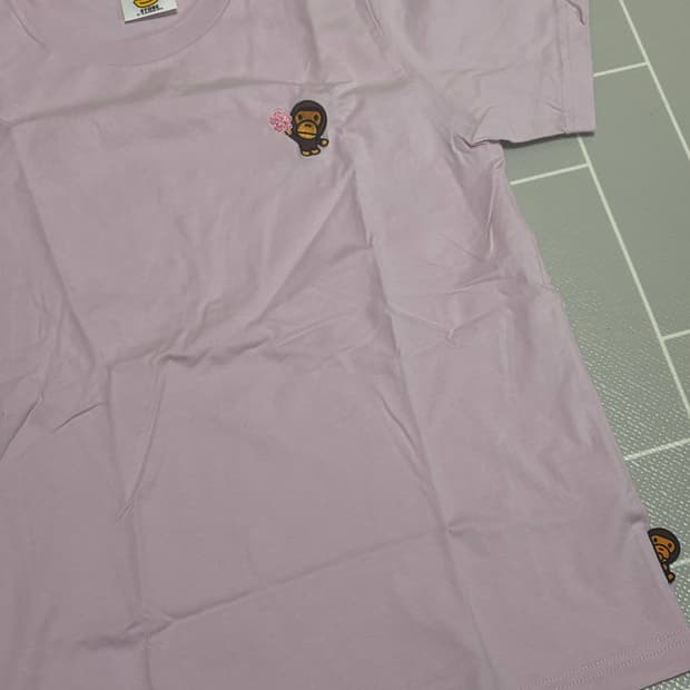 베이프 베이비마일로 리사 벚꽃 반팔티 핑크