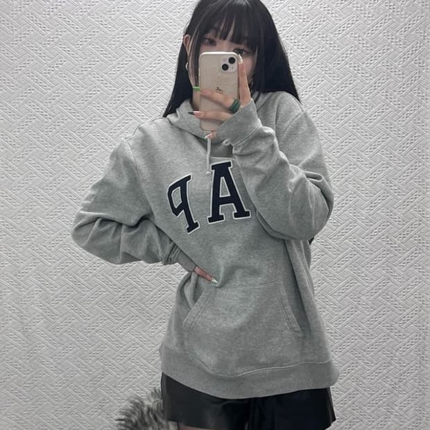 갭 올드스쿨 빈티지 캐주얼 레트로 빅로고 약기모 후드티 L C09130