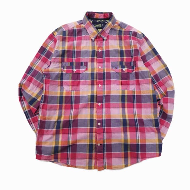 [M] 90s 타미힐피거 빈티지 멀티 체크 버튼다운 셔츠