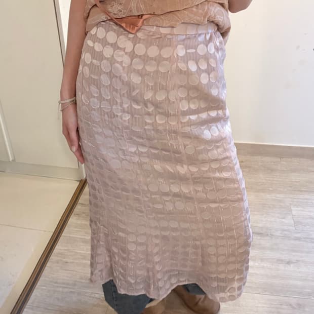 mori style dot nylon skirt