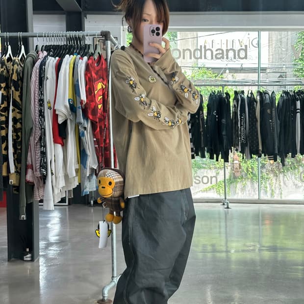 휴먼메이드 로고 롱슬리브 긴팔티셔츠