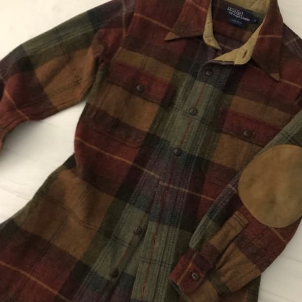 폴로 울 체크 셔츠