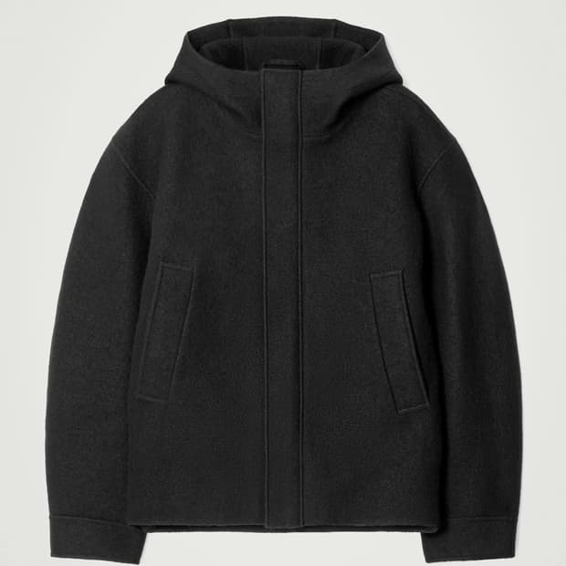 COS 후드 보일드 울 파카 재킷 L 사이즈