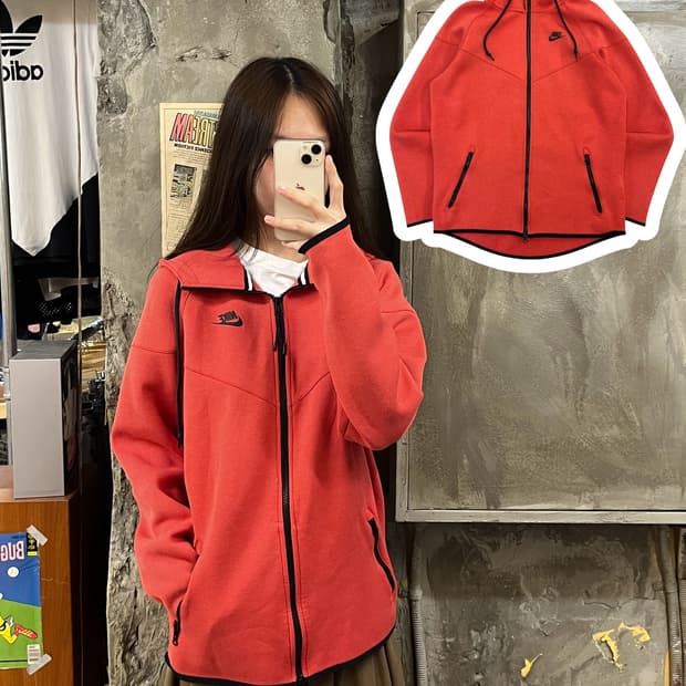 아디다스 후드집업 레드 L #csz968