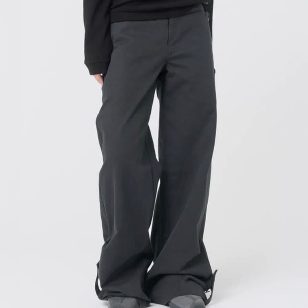 미세키서울 Flap layered wide pants charcoal