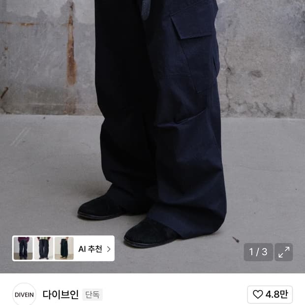 2) 다이브인 Vern 카고팬츠 판매합니다