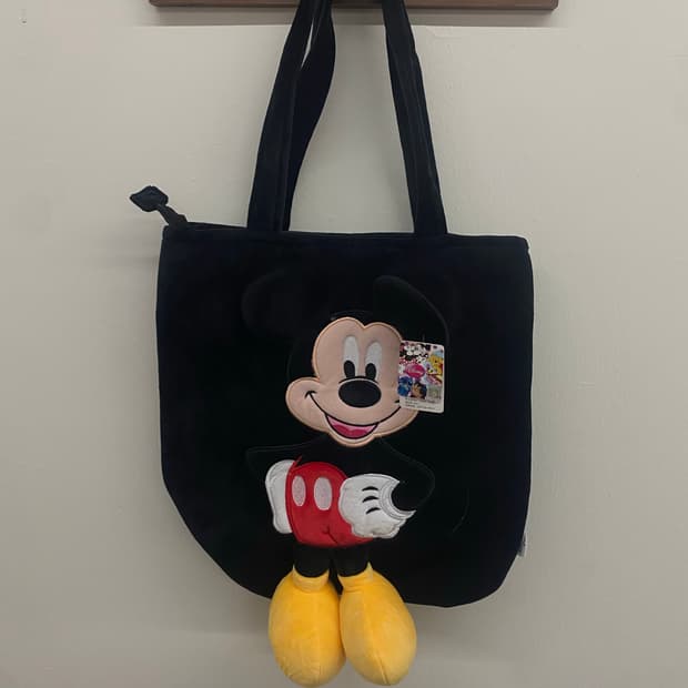 디즈니 미키마우스 인형 벨벳 토트백 숄더백 가방