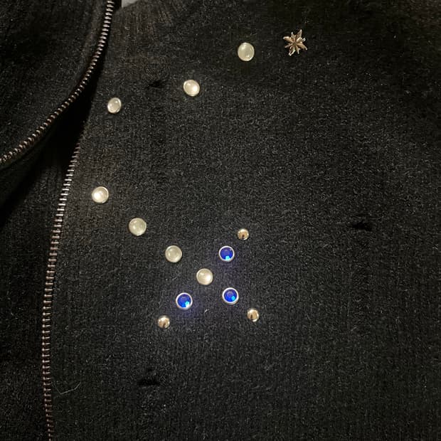 GAKIHARA symbol knit zip up