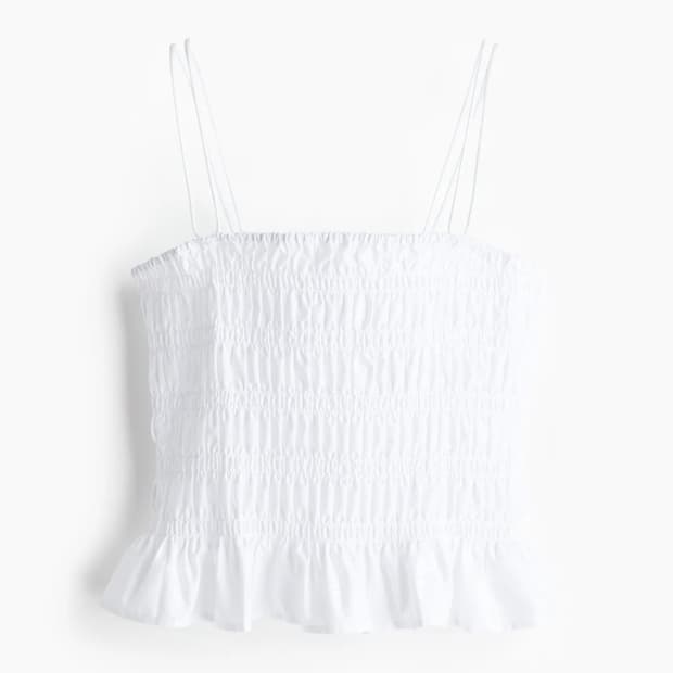새상품) H&M 스모킹 화이트 탑 S