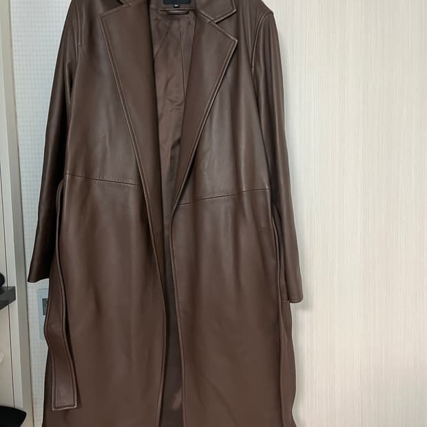 JOSEPH 조셉 천연 양가죽 롱 코트 브라운