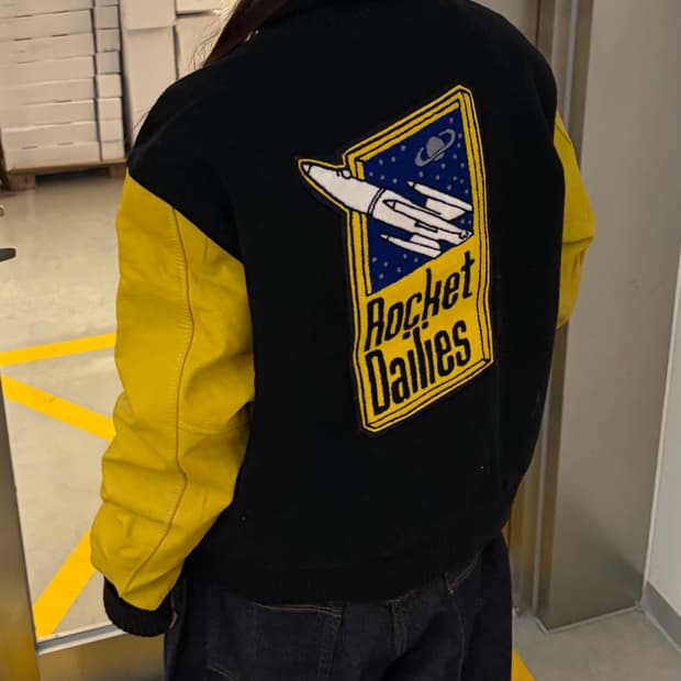 90s 올드스쿨 패치 리얼레더 바시티