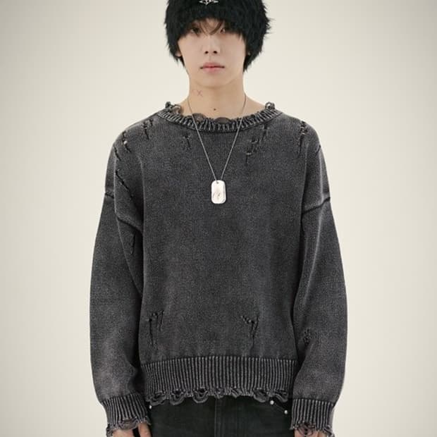 [새상품/L] MSG 피그먼트 그런지 니트