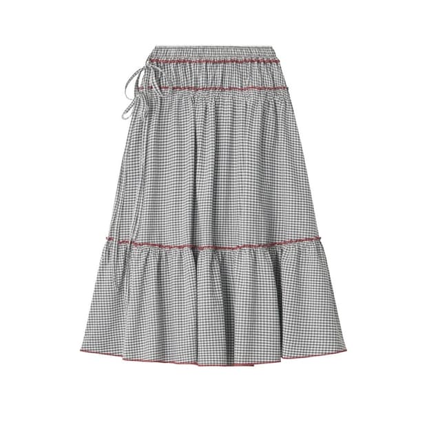 Amorshaee 깅엄 체크 스커트