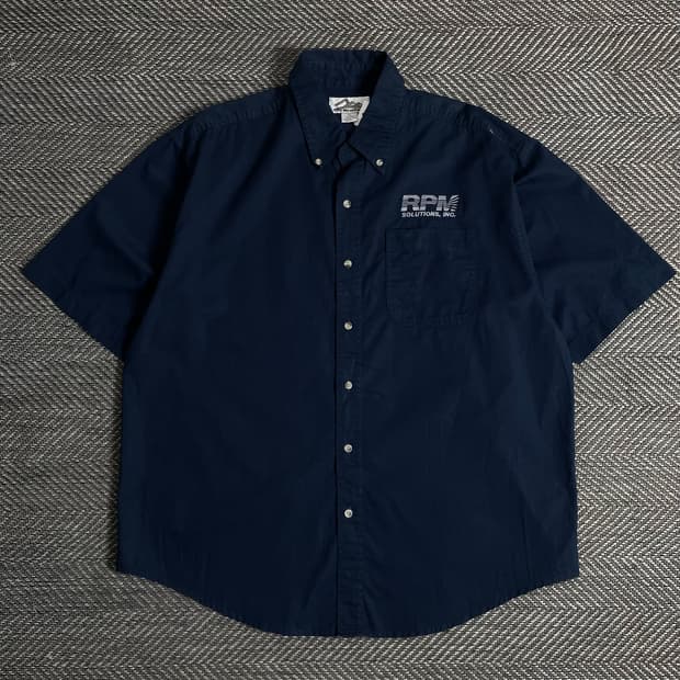 USA 빈티지 박시핏 반팔 워크 셔츠o 2824