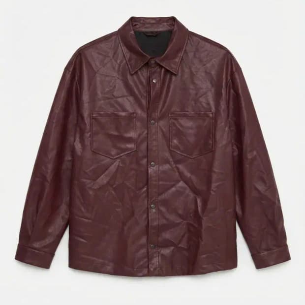 ZARA 버건디 레더 자켓 L