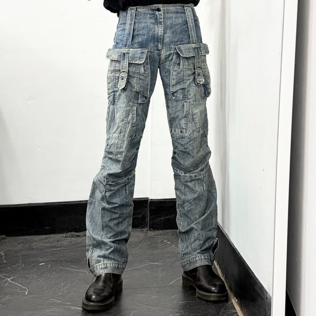 마리떼 프링소와 저버 재팬 90s 데님 카고 팬츠