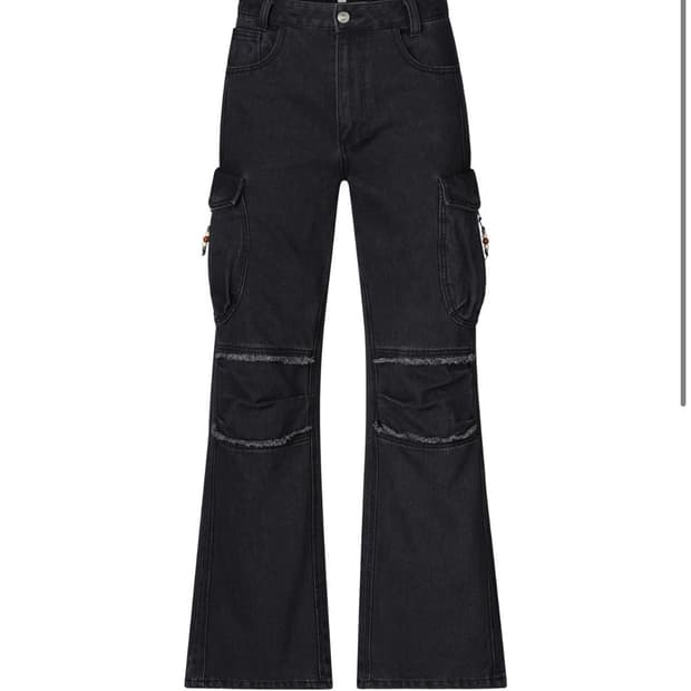 [2] 코이세이오 라운드 포켓 카고 진 블랙