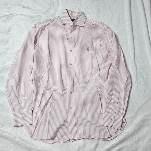 폴로 핑크 스트라이프 셔츠