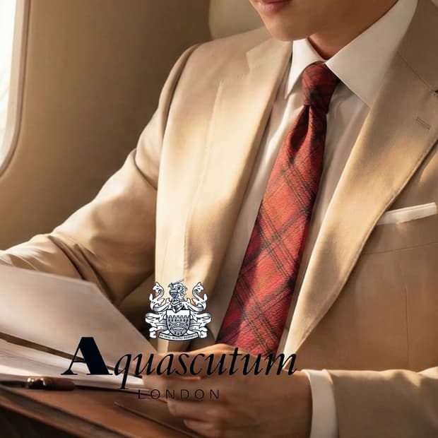 아쿠아스큐텀 실크 레드 자카드 패턴 넥타이 9.1cm A+등급 k2052
