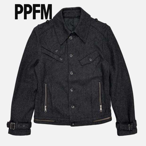 PPFM military charcoal wool jacket