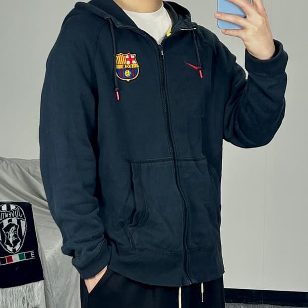 나이키 바르셀로나 테크플리스 윈드러너 풀오버 후드집업 2XL 