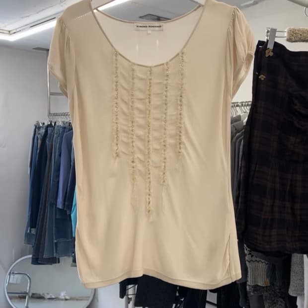 Hiroko Koshino cubic frill knit 반팔