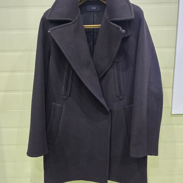 SYSTEM  핸드메이드 라인더블 브라운 코트