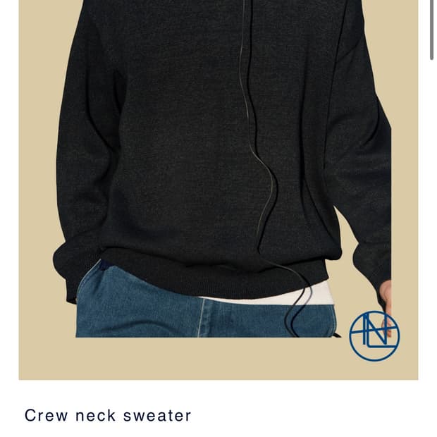 나나미카 크루넥 페이퍼 니트