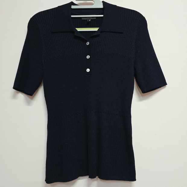 띠어리  반팔 카라 니트m