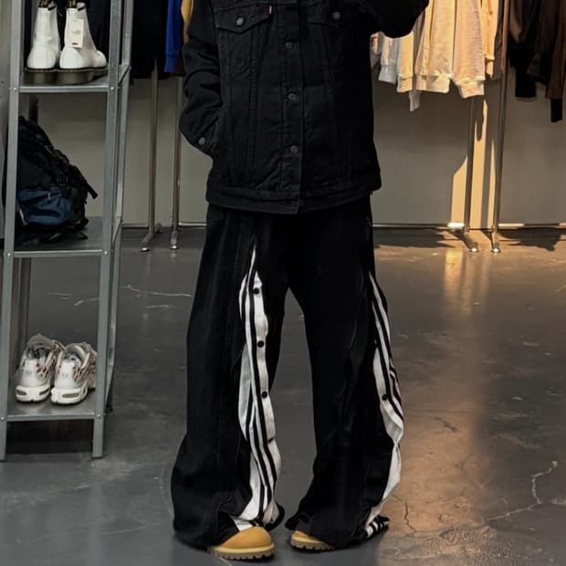 리바이스 블랙 쉐르파 트러커 데님 자켓 A2747