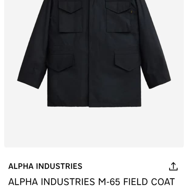 XS [새상품]알파인더스트리 M-65 필드 코트 블랙