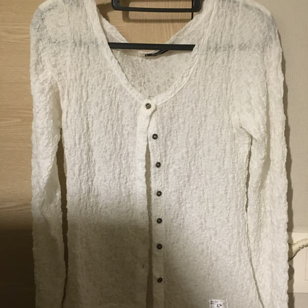 매고렌 서울 Boho 크링클 가디건 화이트 