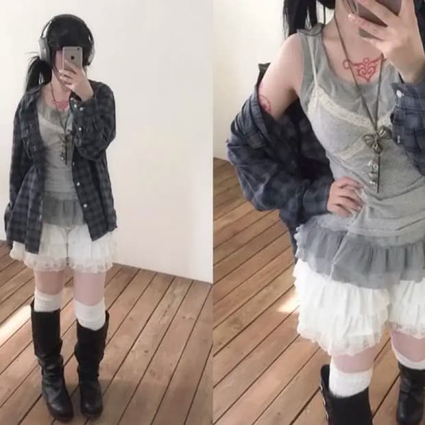 빈티지 캉캉셔링프릴 팬츠스커트 와이즈걸 너드