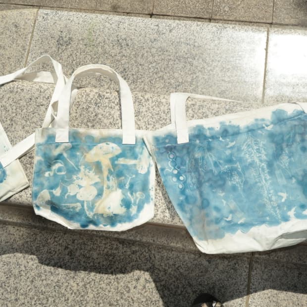 시아노타입 핸드 메이드 에코백