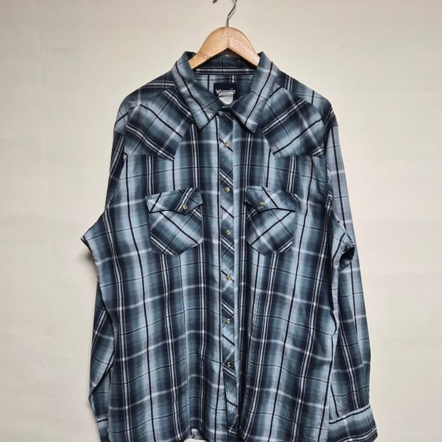 랭글러Wrangler 체크 웨스턴 셔츠 XL - S362