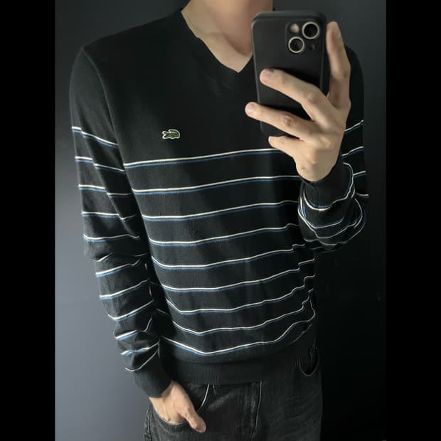 LACOSTE 라코스테 브이넥 니트