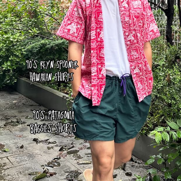 90‘s 레인스푸너 리버스 프린팅 하와이안 셔츠 Made in USA