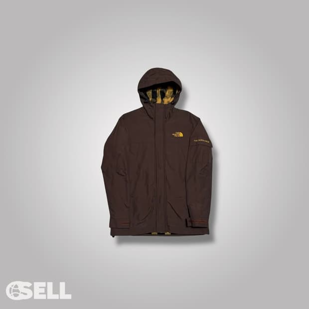 노스페이스 브라운 안감 체크 바람막이