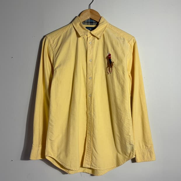 폴로 랄프로렌 빈티지 옐로우 빅포니 자수 옥스포드 셔츠 (무료배송)