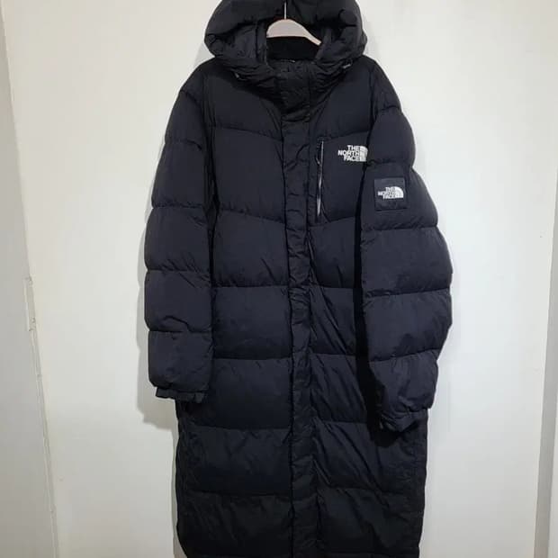 노스페이스 구스다운 롱패딩 점퍼 블랙 거위털 빅사이즈 패딩코트 