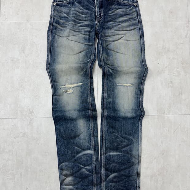 •BlueWay 블루웨이 일본제 워싱 디스트로이드 데님