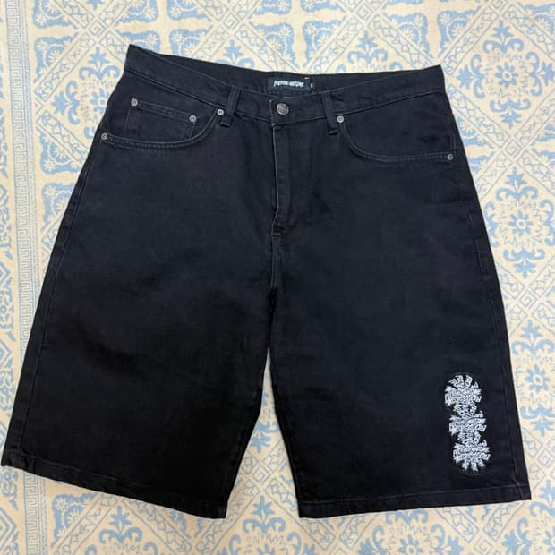 퍼킹어썸 데님 쇼츠 블랙