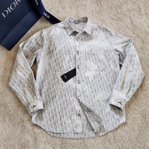 Dior 디올 최상급 일본 데님 디스트레스드 오블리크 샤켓 자켓 셔츠