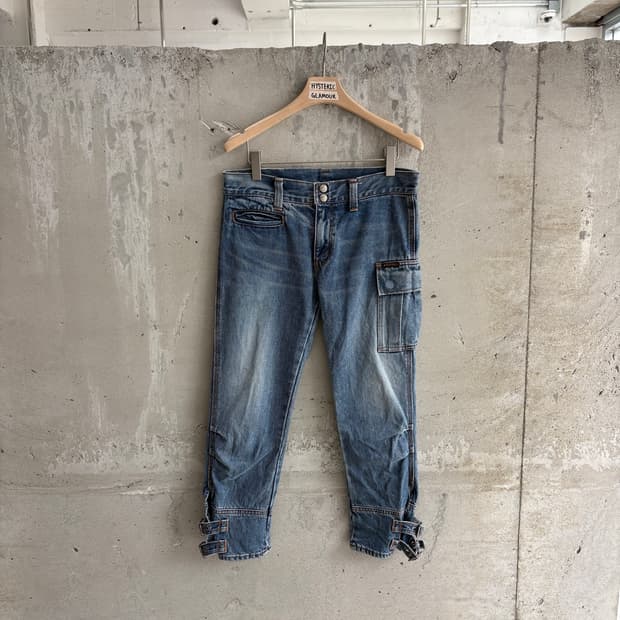 히스테릭 글래머 데님 카프리 팬츠