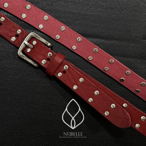 🌗 Vegetable stud belt / 스터드 소가죽 웨스턴 벨트