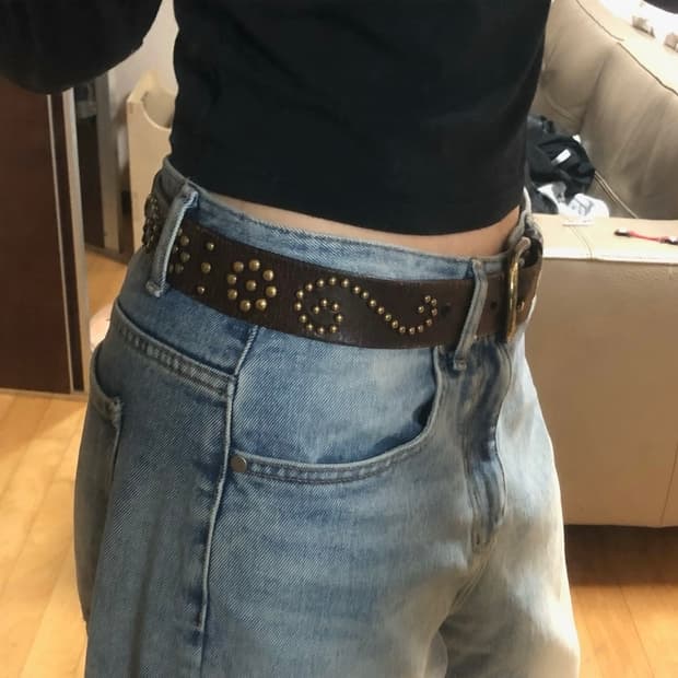 빈티지 스터드 벨트 75cm