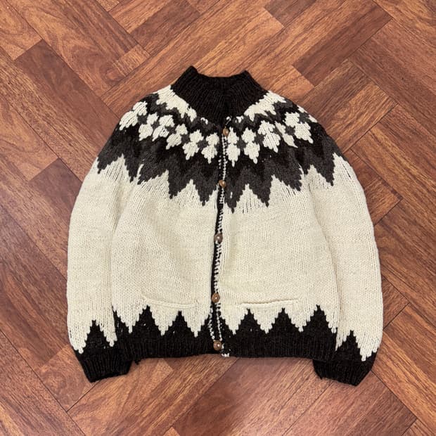 L Artesanias Indigenas 핸드메이드 노르딕 울 가디건 