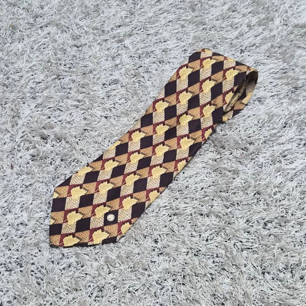 던힐Dunhill 낙엽 패턴 넥타이 Free - N54